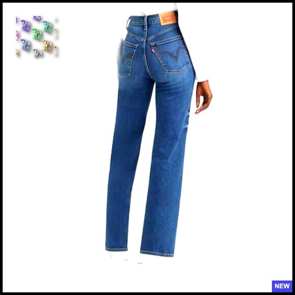 High Rise Straight Leg Ankle Jeans Vintage Inspired Classic Fit Chic - Picture 2 of 5